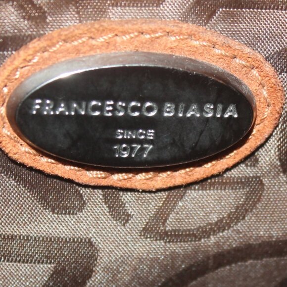 $549 FRANCESCO BIASIA Gilded Brown Croc Embossed Leather Shoulder Bag Crossbody - Picture 10 of 12
